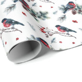 Winter Robin kerstpatroonpapier Cadeaupapier (Rol Hoek)