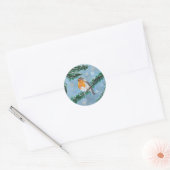 Winter Robin Kerststickers Ronde Sticker (Envelop)