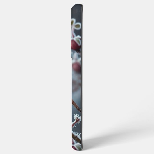 Winter Robin neergestreken op Frosted Roos Branch Samsung Galaxy Hoesje (Linkerkant)