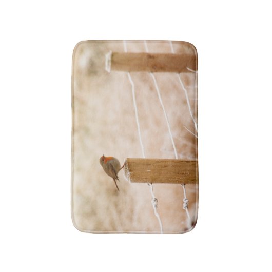 Winter Robin Redbormam Badmat (Voorkant Verticaal)