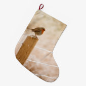 Winter Robin Redbormam Grote Kerstsok (Voorkant (Hangend))