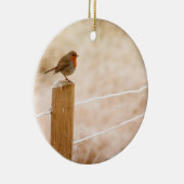 Winter Robin Redbormam Keramisch Ornament (Rechts)