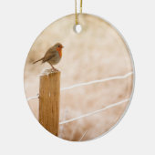 Winter Robin Redbormam Keramisch Ornament (Links)