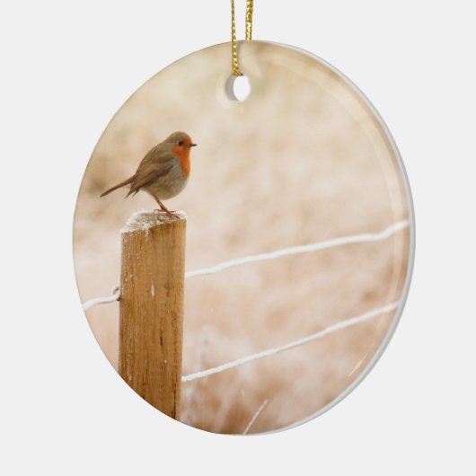 Winter Robin Redbormam Keramisch Ornament (Links)