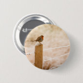 Winter Robin Redbormam Ronde Button 5,7 Cm (Voorkant /achterkant)