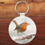 Winter Robin Redbormam Sleutelhanger (Voorkant)