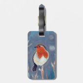 Winter Robin Schilderen Bagagelabel (Achterkant verticaal)