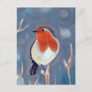 Winter Robin Schilderen Briefkaart