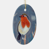 Winter Robin Schilderen Keramisch Ornament (Rechts)
