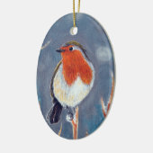 Winter Robin Schilderen Keramisch Ornament (Links)