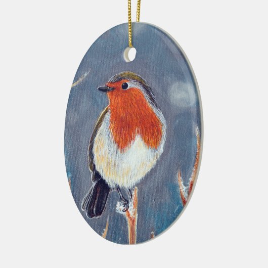 Winter Robin Schilderen Keramisch Ornament (Links)