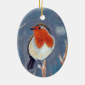 Winter Robin Schilderen Keramisch Ornament (Achterkant)