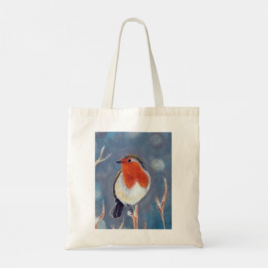 Winter Robin Schilderen Tote Bag (Achterkant)