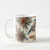 Winter Robin & Scroll: Antieke Kerstmok Koffiemok (Links)