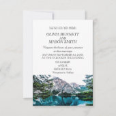 Winter Rocky Mountain Lake Country Wedding Kaart (Voorkant)