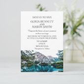 Winter Rocky Mountain Lake Country Wedding Kaart (Staand voorkant)