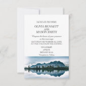 Winter Rocky Mountain Lake Country Wedding Kaart (Voorkant)