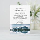 Winter Rocky Mountain Lake Country Wedding Kaart (Staand voorkant)