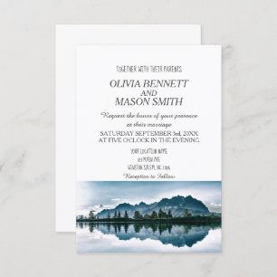 Winter Rocky Mountain Lake Country Wedding Kaart