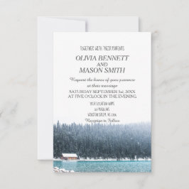 Winter Rocky Mountain Lake Country Wedding Kaart