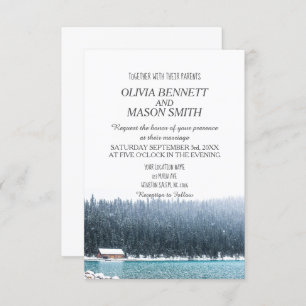 Winter Rocky Mountain Lake Country Wedding Kaart