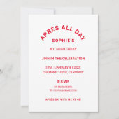 Winter rode après hele dag 40e verjaardag ski them kaart (Voorkant)