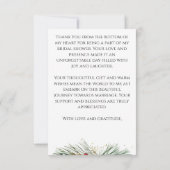 Winter rode bessen besneeide dennen krans bedankkaart (Achterkant)