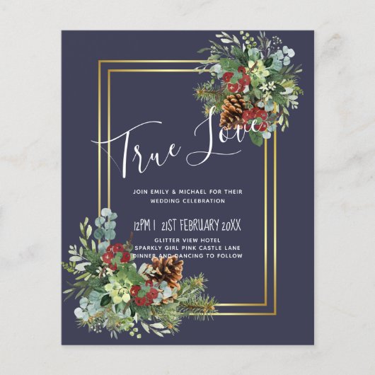 Winter Rode Bessen Denneappels Bruiloft (Voorkant)