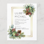 Winter Rode Bessen Dennenappels Trouwen (Voorkant)