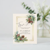 Winter Rode Bessen Huwelijk Dennenkegels (Staand voorkant)