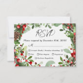 Winter rode bessen | Kerst bruiloft RSVP Kaart (Voorkant)