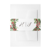 Winter Rode bessen Kerst Uitnodiging Belly Band Uitnodigingen Wikkel (Voorkant Voorbeeld)