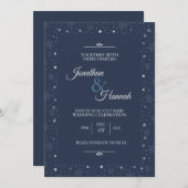 Winter rode bessen Kerstmis bruiloft Kaart (Voorkant / Achterkant)