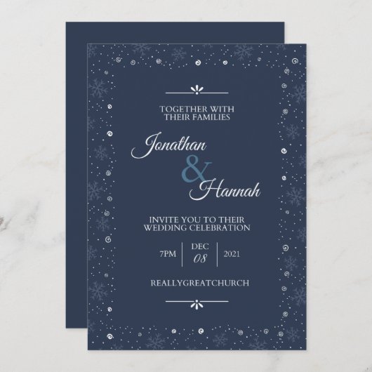 Winter rode bessen Kerstmis bruiloft Kaart (Voorkant / Achterkant)