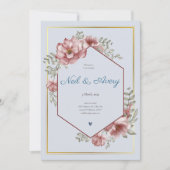 Winter rode bessen Kerstmis bruiloft Kaart (Voorkant)