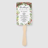 Winter rode bessen Kerstmis bruiloft programma Han Handwaaier (Voorkant)