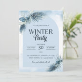 Winter Rode bessen Kerstmis bruiloft uitnodigingen (Staand voorkant)