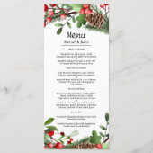 Winter rode bessen krans | Kerst bruiloft Menu (Voorkant)