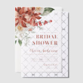 Winter Rode Bloemen Kerst Vrijgezellenfeest Vellum Uitnodigingen (Offset (Uitnodiging))