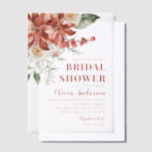 Winter Rode Bloemen Kerst Vrijgezellenfeest Vellum Uitnodigingen (Offset)