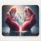 Winter rode handschoenen met sneeuwvlokken muismat (Voorkant)