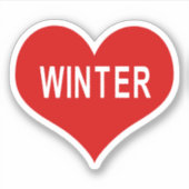 WINTER Rode Hart Vinyl Sticker (Voorkant)