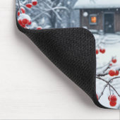 Winter rode kardinaal op Berry Branch Muismat (Hoek)