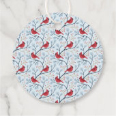 Winter Rode Kardinaal Vogel Bedankjes Labels (Achterkant)