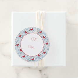 Winter Rode Kardinaal Vogel Bedankjes Labels