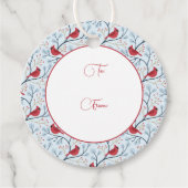 Winter Rode Kardinaal Vogel Bedankjes Labels (Voorkant)