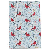 Winter Rode Kardinaal Vogel Medium Cadeauzakje (Voorkant)