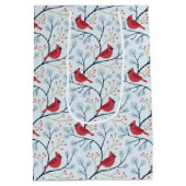 Winter Rode Kardinaal Vogel Medium Cadeauzakje (Achterkant)