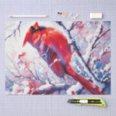 Winter Rode Kardinaal Vogel Tissuepapier (Craft)