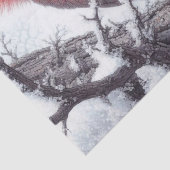 Winter Rode Kardinaal Vogel Tissuepapier (Detail)